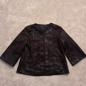 Susan Graver Faux Leather Jacket Gator  Size: no size listed